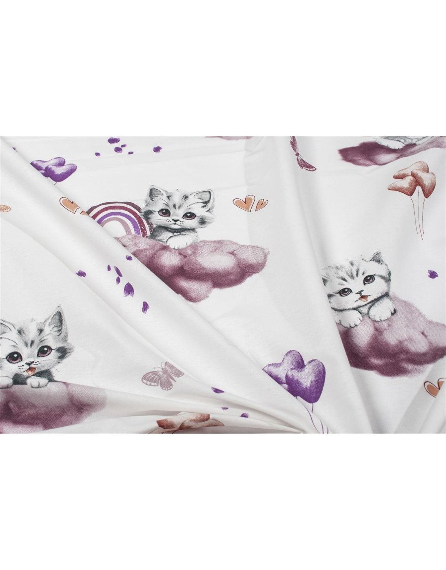 Σεντονάκι Λίκνου bebe Kitten 561 80X110 Mauve 100% Cotton