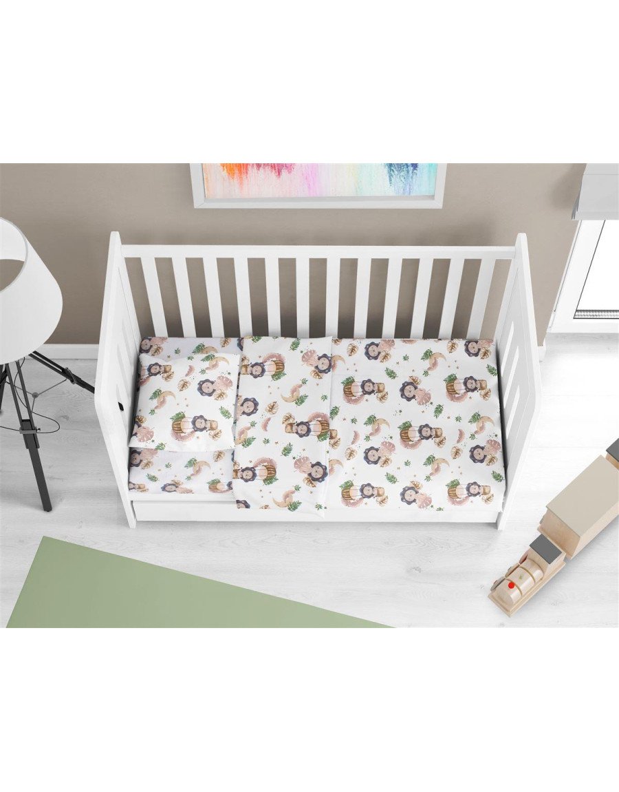 Κατωσέντονο Με Λάστιχο bebe Lion 532 0,70X1,40X0,15 Beige 100% Cotton