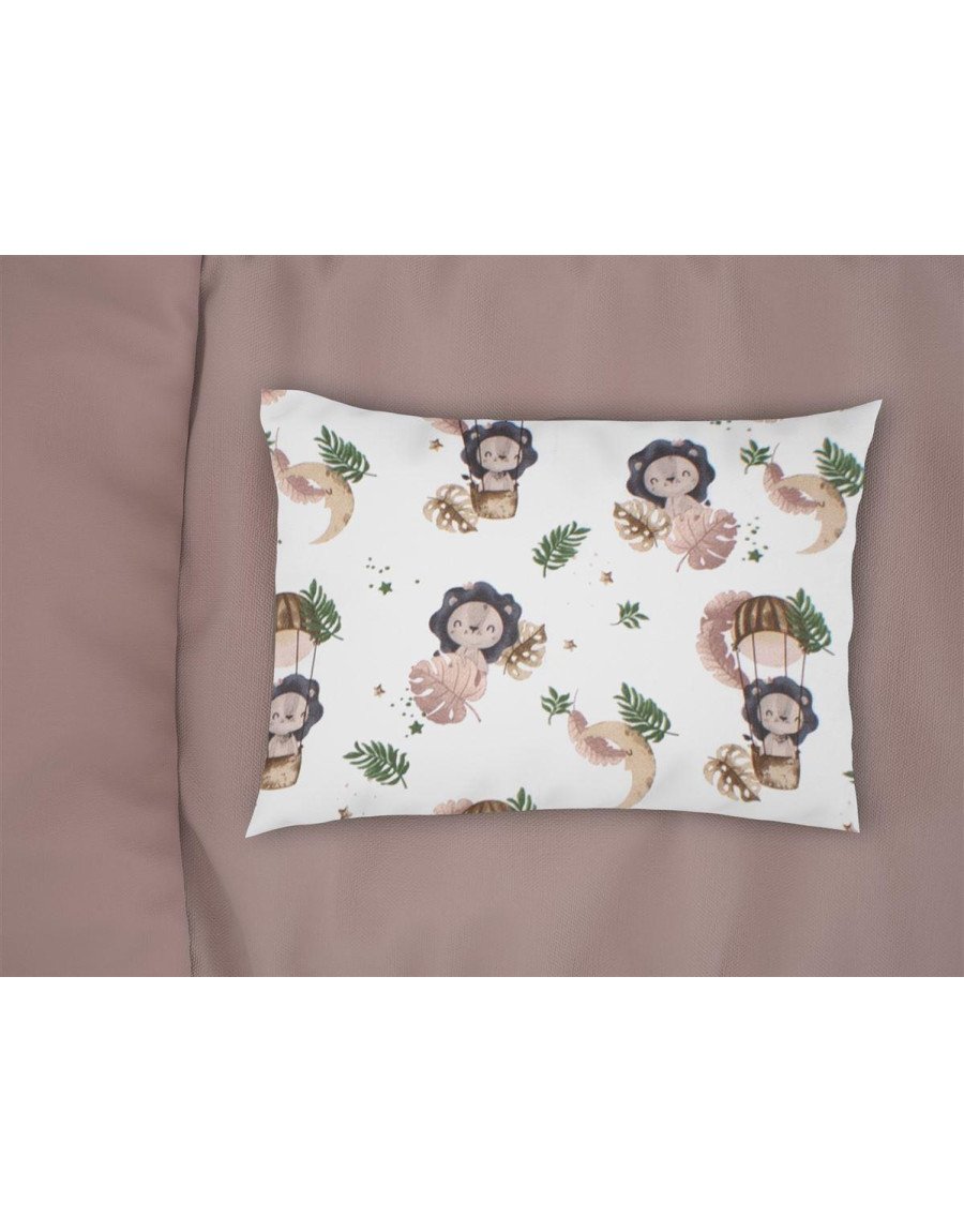 Μαξιλαροθήκη Εμπριμέ kids Lion 532 50X70 Beige 100% Cotton