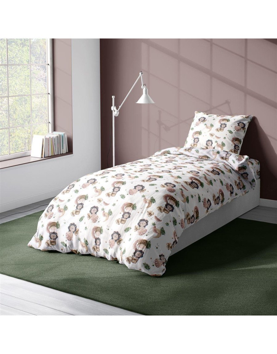 Πάπλωμα Εμπριμέ kids Lion 532 160X240 Beige 100% Cotton