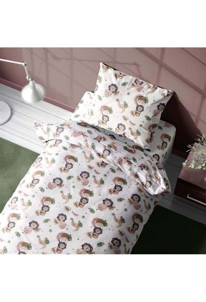 Σεντόνια Εμπριμέ Σετ 2 τεμ kids Lion 532 160X240 Beige 100% Cotton