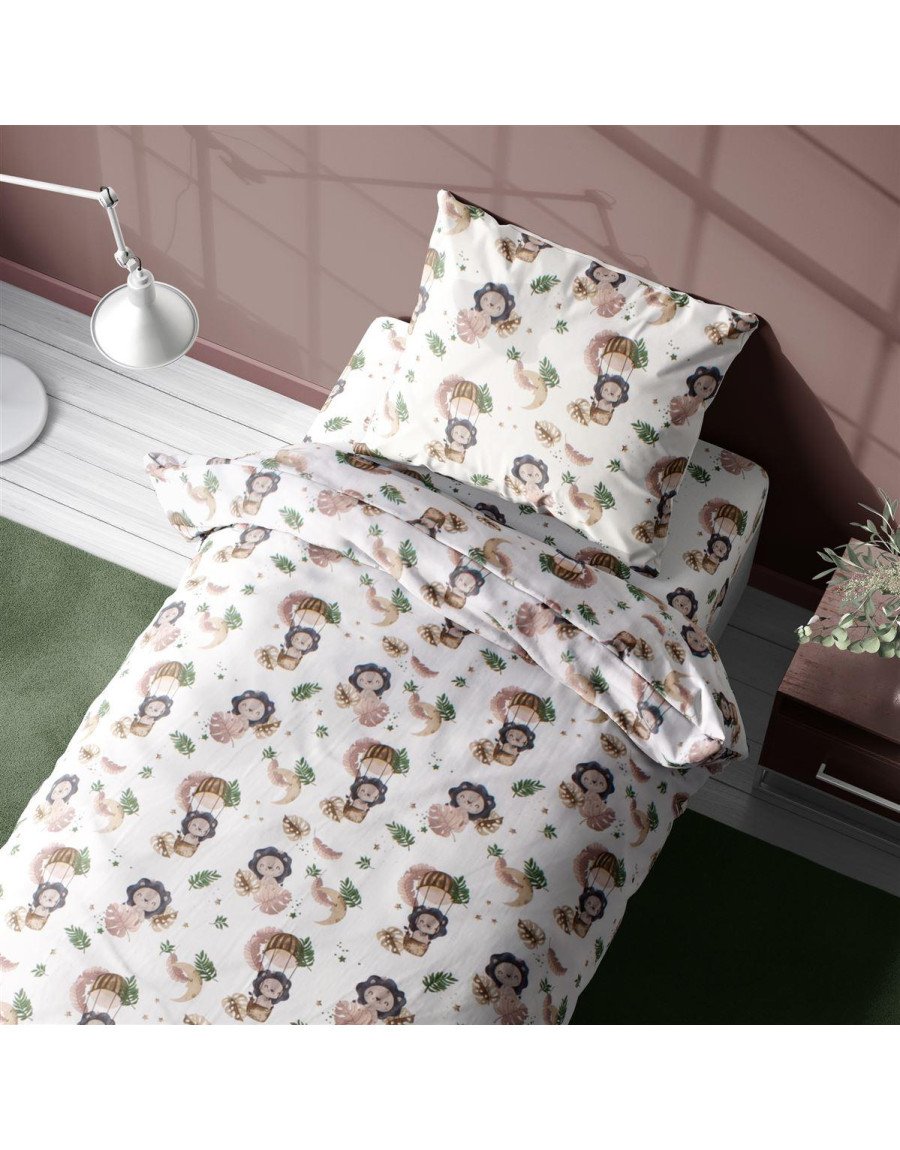 Σεντόνια Εμπριμέ Σετ 2 τεμ kids Lion 532 160X240 Beige 100% Cotton