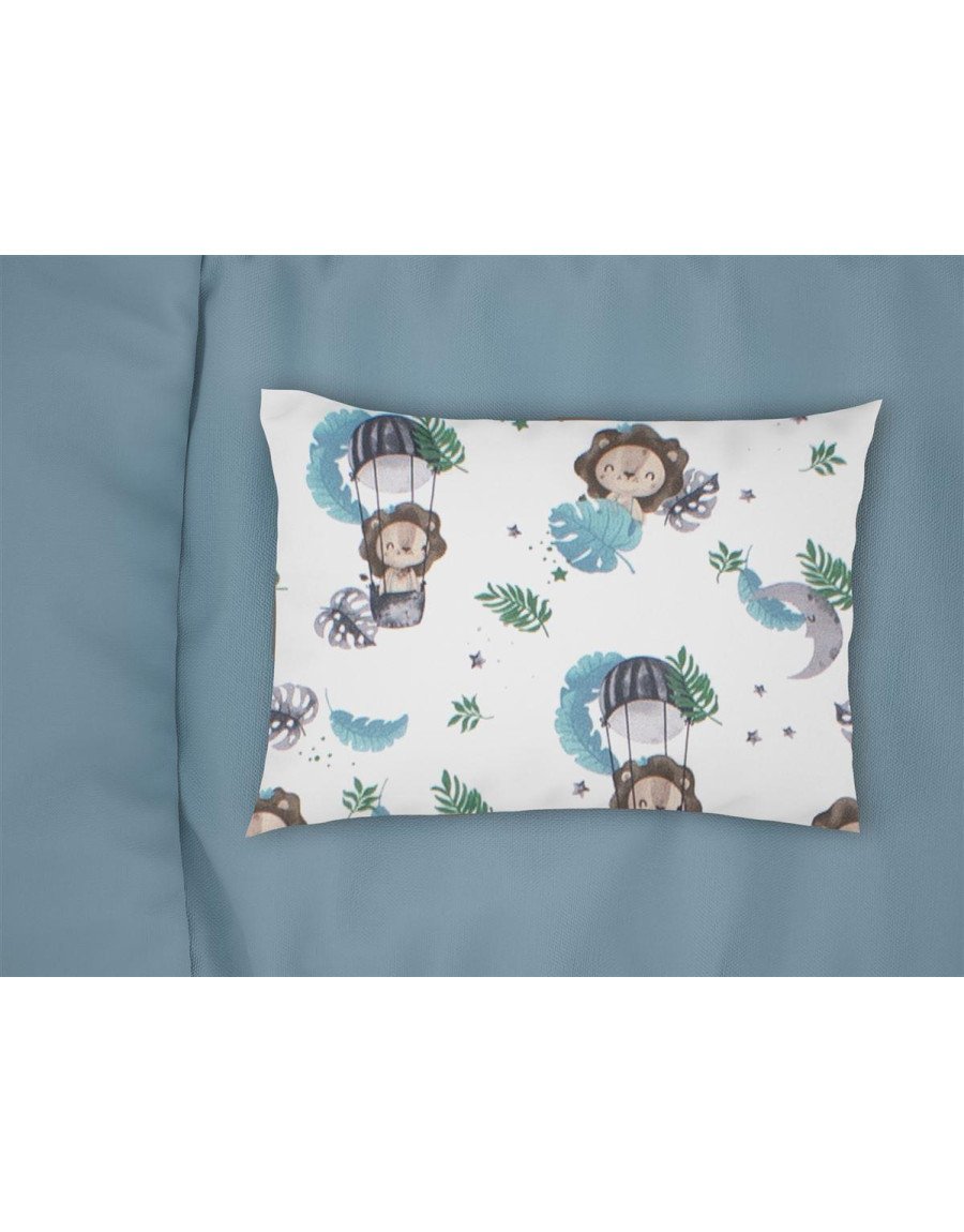 Μαξιλαροθήκη Εμπριμέ bebe Lion 533 35X45 Sky Blue 100% Cotton