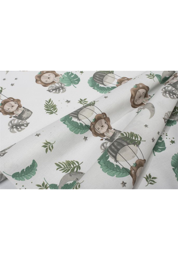 Σεντονάκι Λίκνου bebe Lion 534 80X110 Green 100% Cotton