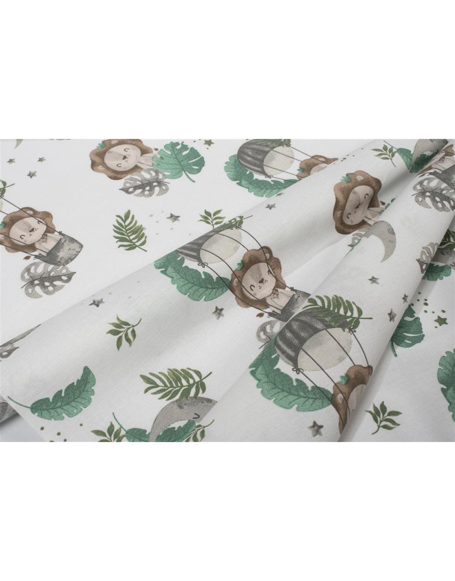 Σεντονάκι Λίκνου bebe Lion 534 80X110 Green 100% Cotton