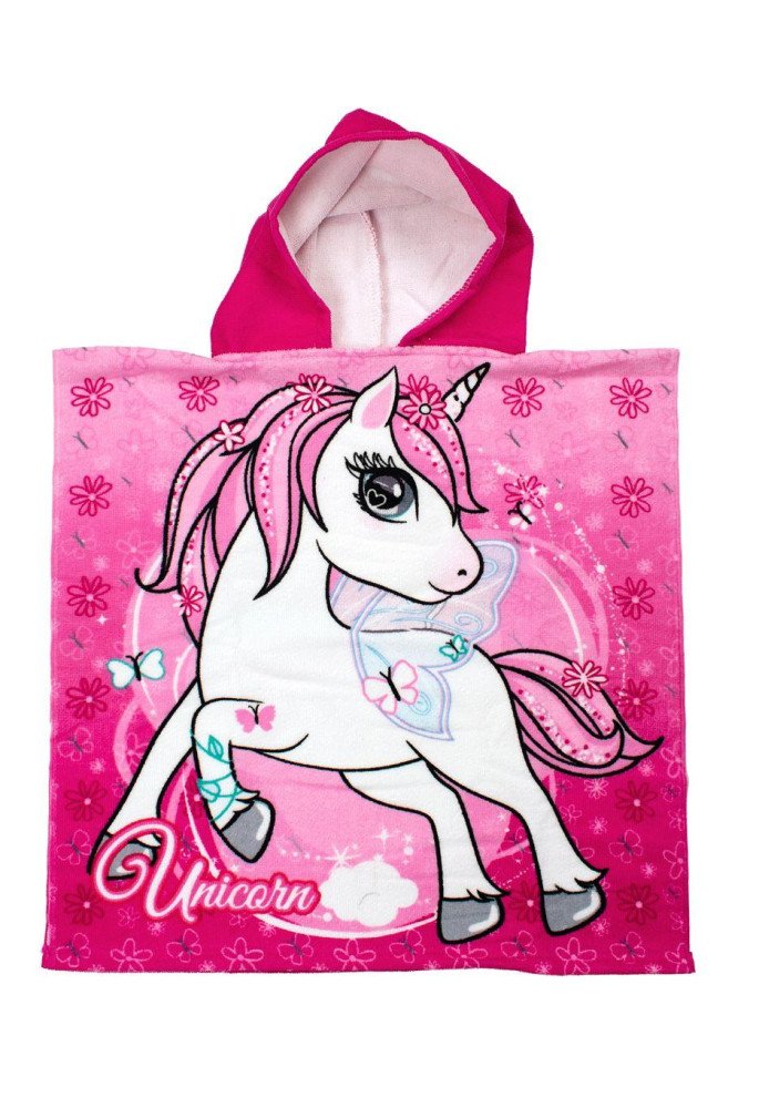 Πόντσο Θαλάσσης Quick Dry Unicorn 24 50X100 Pink 100% Microfiber