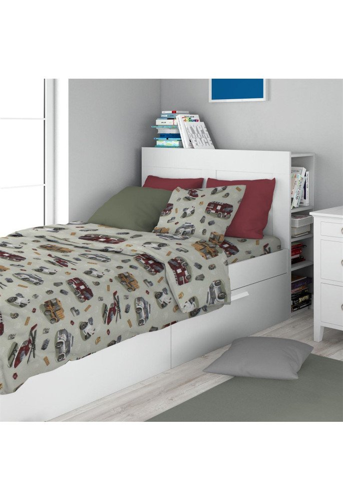 Σεντόνια Εμπριμέ Σετ 3 τεμ kids Toys 47 160X240 Olive 100% Cotton Flannel