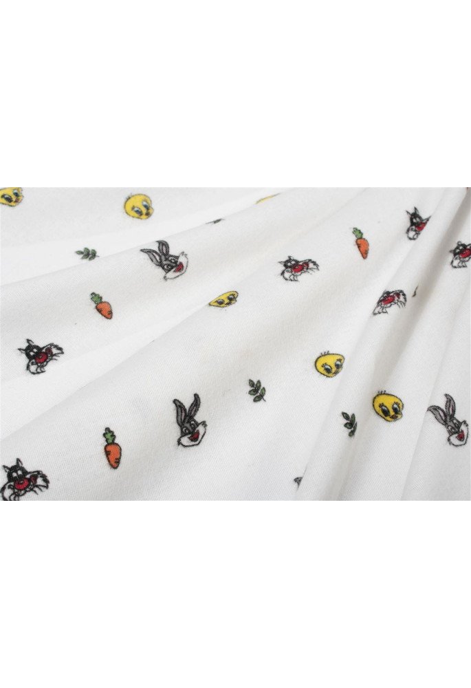 Σεντονάκι Λίκνου bebe Looney Tunes 38 80X110 White 100% Cotton Flannel