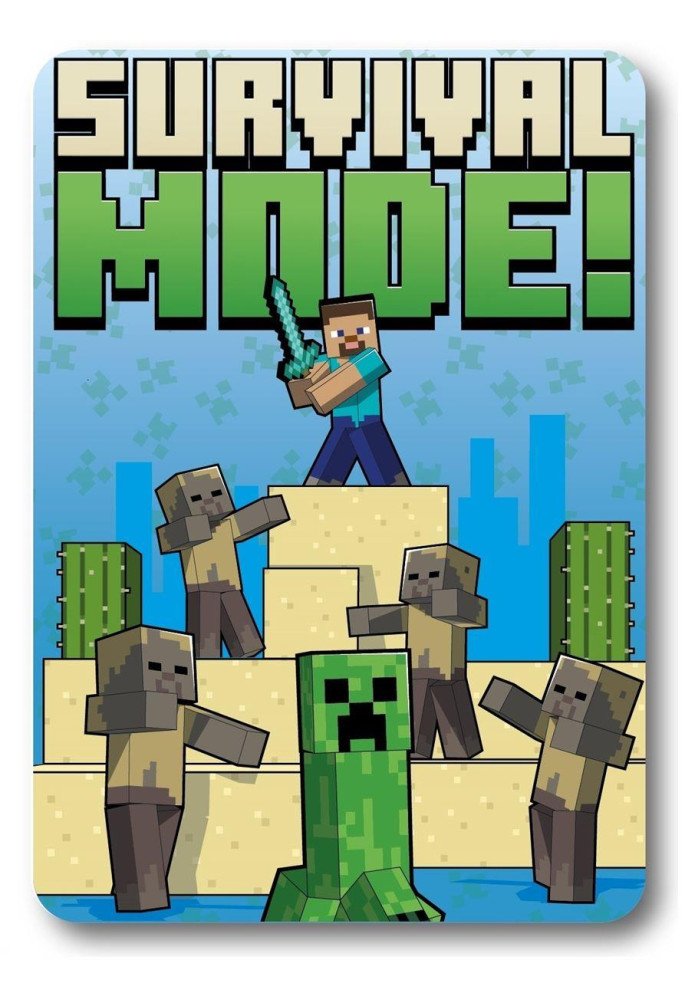 Κουβέρτα Fleece Mojang Minecraft 53 100X140 Blue 100% Polyester