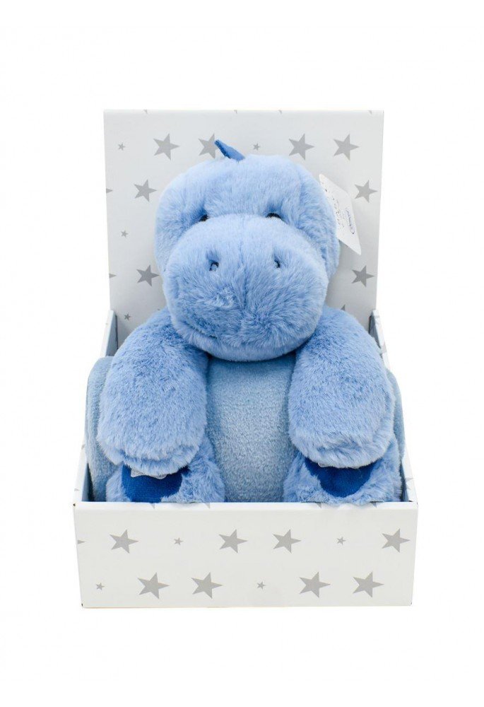 Λούτρινο Ζωάκι Σετ 2 Τεμ. bebe Dinosaur 01 Ύψος 25 cm & Κουβέρτα Coral Fleece 75X90 cm Blue 100% Polyester Λούτρινο Ζωάκι Σετ 2 Τεμ. bebe Dinosaur 01 Ύψος 25 cm & Κουβέρτα Coral Fleece 75X90 cm Blue 100% Polyester