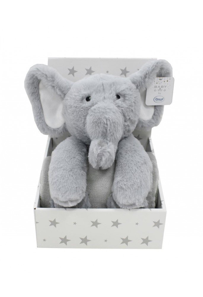 Λούτρινο Ζωάκι Σετ 2 Τεμ. bebe Elephant 03 Ύψος 25 cm & Κουβέρτα Coral Fleece 75X90 cm Grey 100% Polyester Λούτρινο Ζωάκι Σετ 2 Τεμ. bebe Elephant 03 Ύψος 25 cm & Κουβέρτα Coral Fleece 75X90 cm Grey 100% Polyester