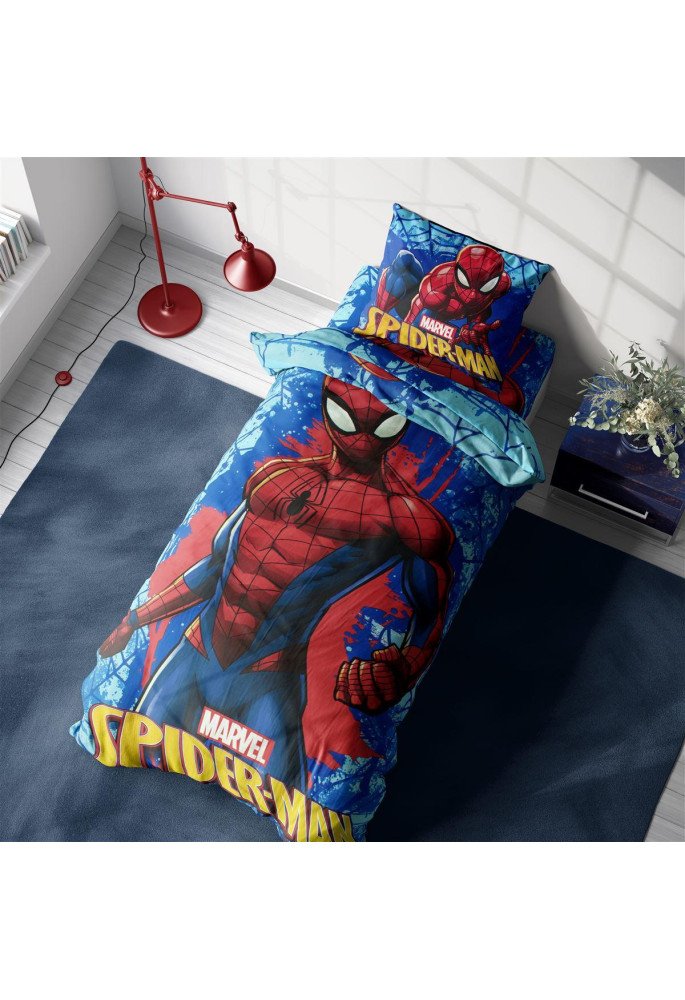 Σεντόνια Σετ 4 τεμ Marvel Spider-Man 714 160X240 Electric Blue 100% Cotton