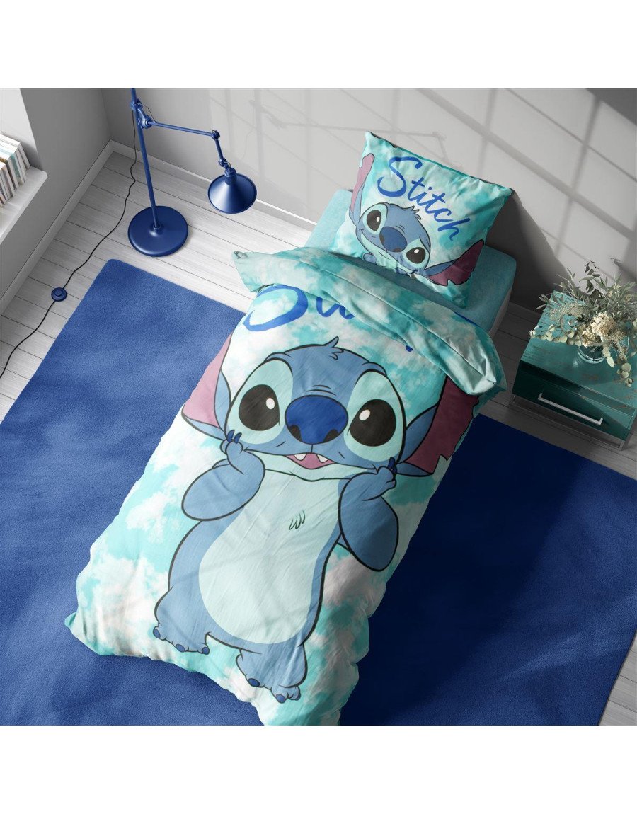 Παπλωματοθήκη Σετ 2 τεμ Disney Home Stitch 820 160X240 Turquoise 100% Cotton