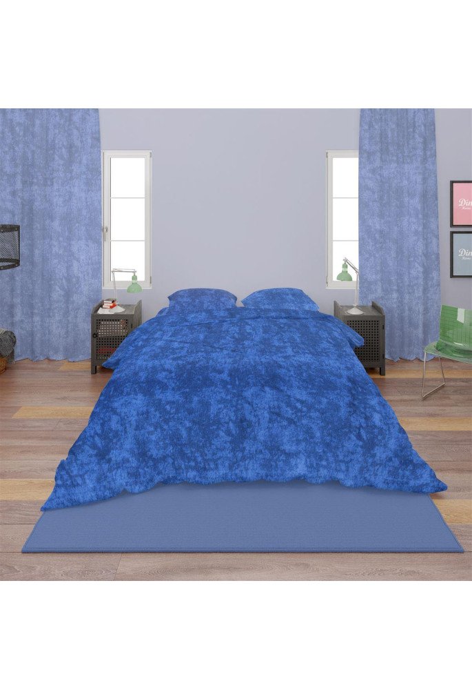 Σεντόνια Σετ 2 τεμ Premium Shadow 631 160X240 Electric Blue 100% Cotton