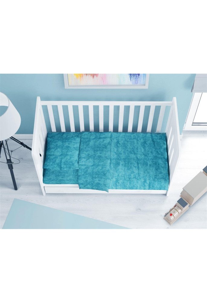 Σεντόνια Σετ 3 τεμ bebe Premium Shadow 620 120X160 Turquoise 100% Cotton