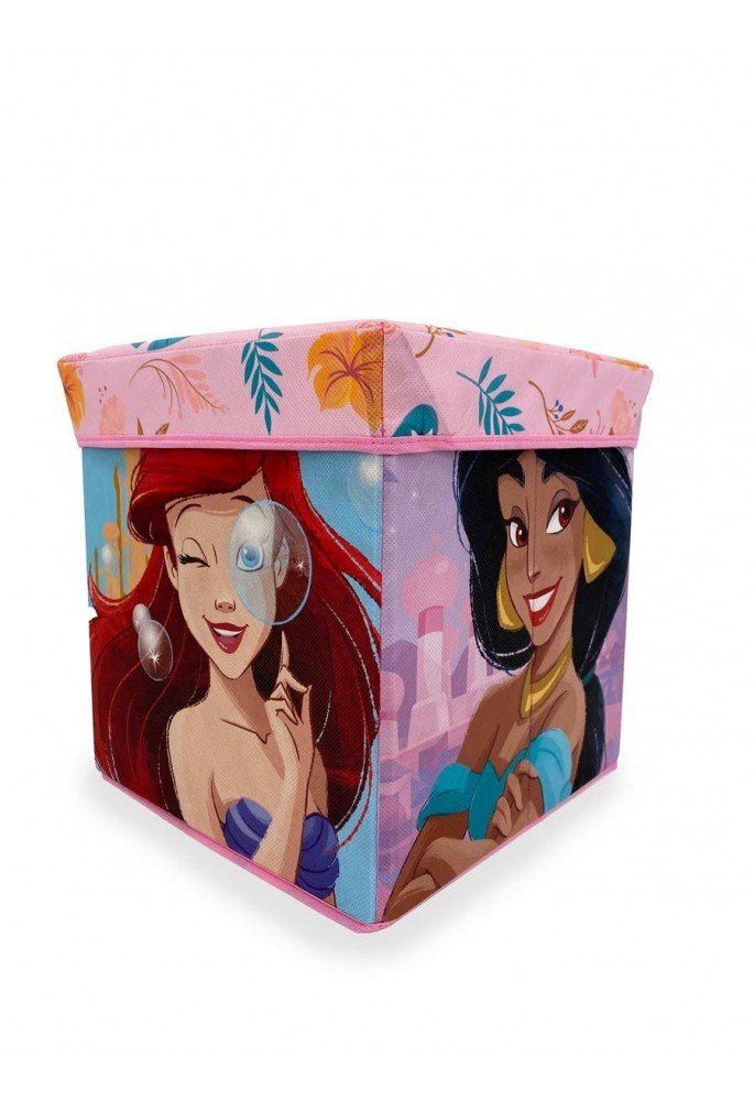 Κουτί-Σκαμπό Disney Home Princess 08 30X30X30 Coral 100% Polyester