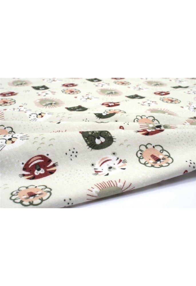 Πάνα Χασέ bebe Big Cats 27 80X80 Light Olive 100% Cotton Πάνα Χασέ bebe Big Cats 27 80X80 Light Olive 100% Cotton