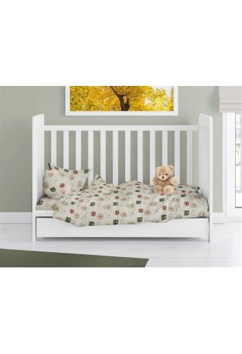 Παπλωματοθήκη Εμπριμέ bebe Big Cats 27 120X160 Light Olive 100% Cotton Παπλωματοθήκη Εμπριμέ bebe Big Cats 27 120X160 Light Olive 100% Cotton