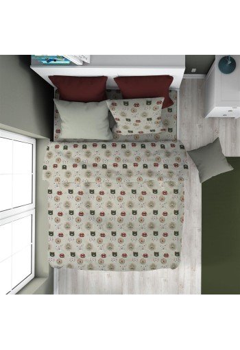 Παπλωματοθήκη Εμπριμέ kids Big Cats 27 160X240 Light Olive 100% Cotton Παπλωματοθήκη Εμπριμέ kids Big Cats 27 160X240 Light Olive 100% Cotton
