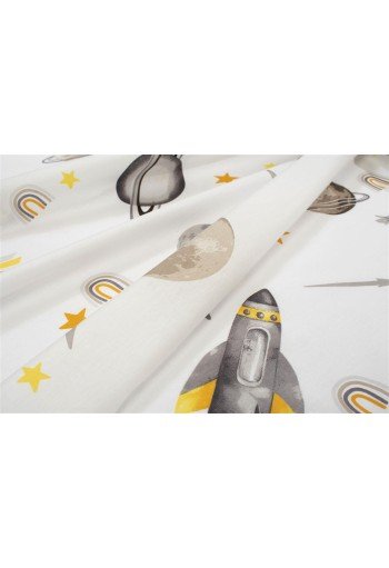 Σεντονάκι Λίκνου bebe Space Mission 183 80X110 White-Grey 100% Cotton Σεντονάκι Λίκνου bebe Space Mission 183 80X110 White-Grey 100% Cotton
