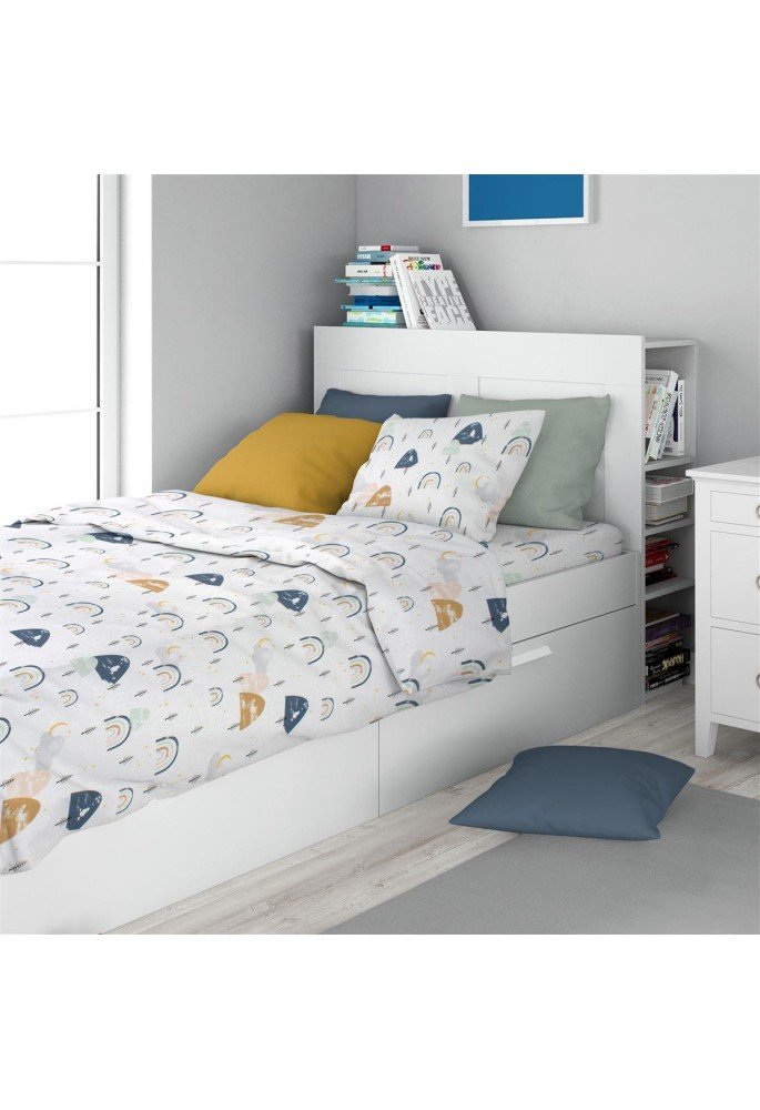 Σεντόνια Εμπριμέ Σετ 2 τεμ kids Rainbow 574 160X240 White-Blue 100% Cotton Σεντόνια Εμπριμέ Σετ 2 τεμ kids Rainbow 574 160X240 White-Blue 100% Cotton