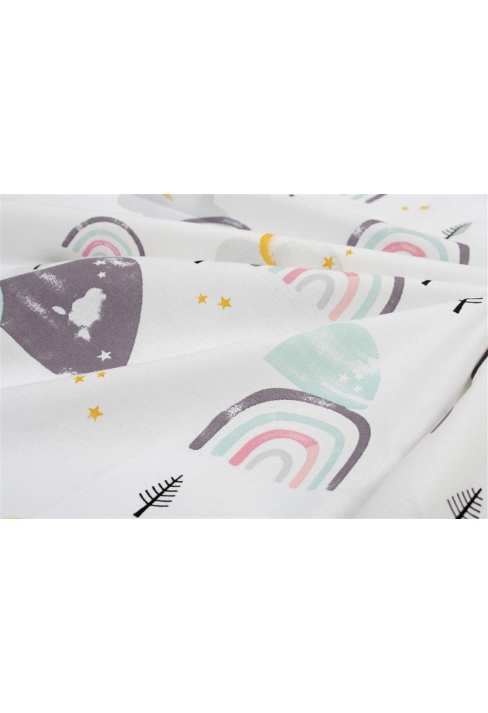 Σεντονάκι Λίκνου bebe Rainbow 575 80X110 White-Pink 100% Cotton Σεντονάκι Λίκνου bebe Rainbow 575 80X110 White-Pink 100% Cotton