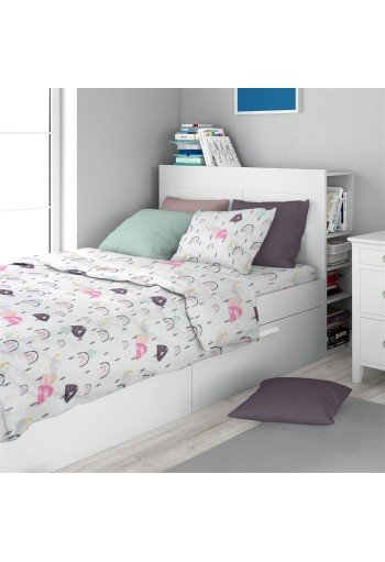 Σεντόνια Εμπριμέ Σετ 2 τεμ kids Rainbow 575 160X240 White-Pink 100% Cotton Σεντόνια Εμπριμέ Σετ 2 τεμ kids Rainbow 575 160X240 White-Pink 100% Cotton