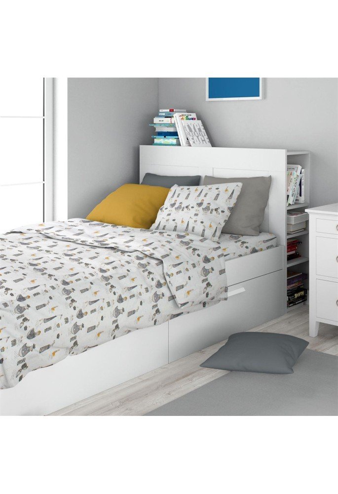 Σεντόνια Εμπριμέ Σετ 2 τεμ kids Seabirds 578 160X240 White-Grey 100% Cotton Σεντόνια Εμπριμέ Σετ 2 τεμ kids Seabirds 578 160X240 White-Grey 100% Cotton