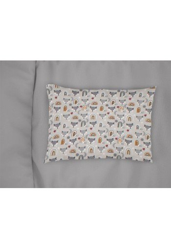 Μαξιλαροθήκη Εμπριμέ bebe Fox 527 35X45 Grey 100% Cotton