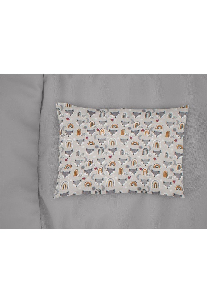 Μαξιλαροθήκη Εμπριμέ bebe Fox 527 35X45 Grey 100% Cotton Μαξιλαροθήκη Εμπριμέ bebe Fox 527 35X45 Grey 100% Cotton