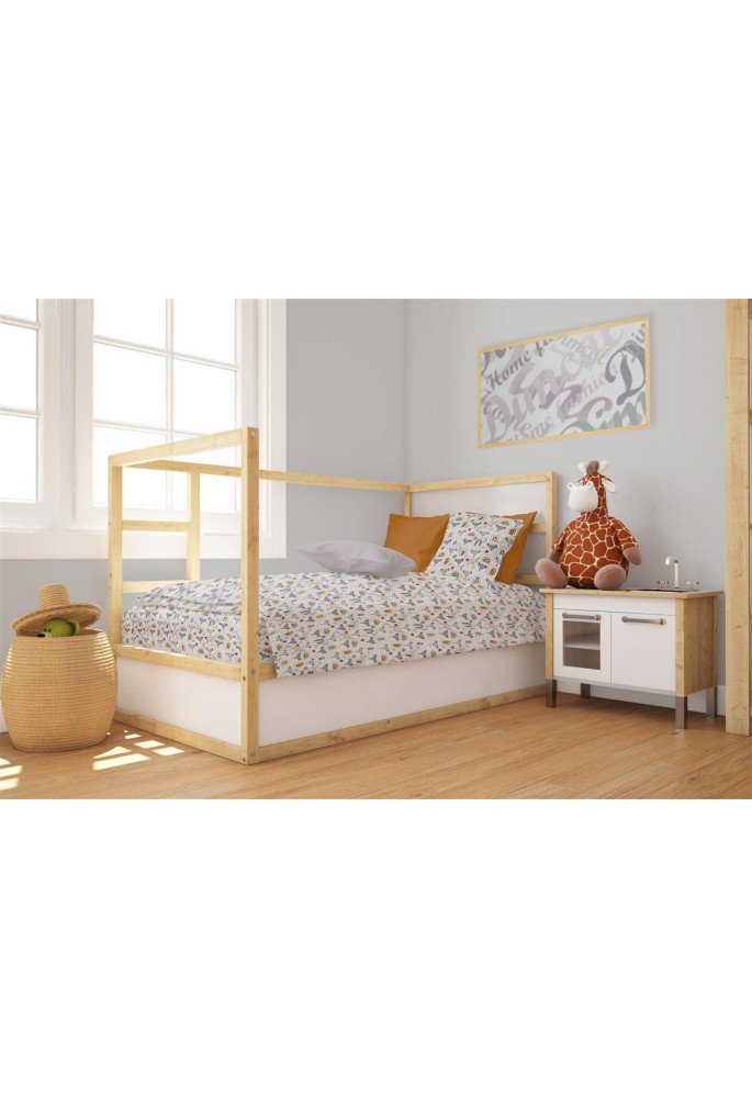 Παπλωματοθήκη Εμπριμέ bebe Fox 527 120X160 Grey 100% Cotton Παπλωματοθήκη Εμπριμέ bebe Fox 527 120X160 Grey 100% Cotton