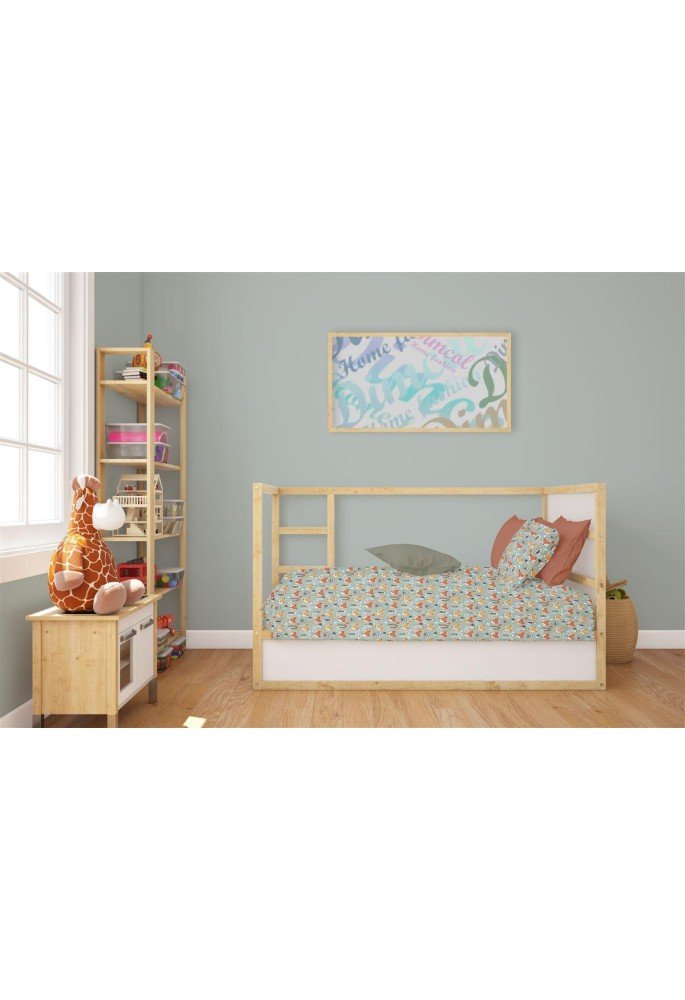 Κατωσέντονο Με Λάστιχο bebe Fox 528 0,70X1,40X0,15 Pale Cyan 100% Cotton Κατωσέντονο Με Λάστιχο bebe Fox 528 0,70X1,40X0,15 Pale Cyan 100% Cotton