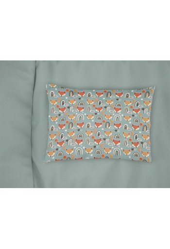 Μαξιλαροθήκη Εμπριμέ bebe Fox 528 35X45 Pale Cyan 100% Cotton
