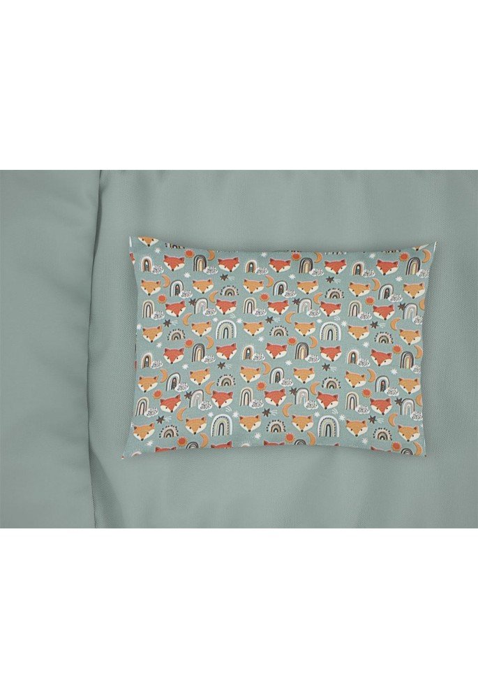 Μαξιλαροθήκη Εμπριμέ kids Fox 528 50X70 Pale Cyan 100% Cotton Μαξιλαροθήκη Εμπριμέ kids Fox 528 50X70 Pale Cyan 100% Cotton