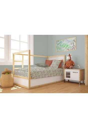 Παπλωματοθήκη Εμπριμέ bebe Fox 528 120X160 Pale Cyan 100% Cotton Παπλωματοθήκη Εμπριμέ bebe Fox 528 120X160 Pale Cyan 100% Cotton