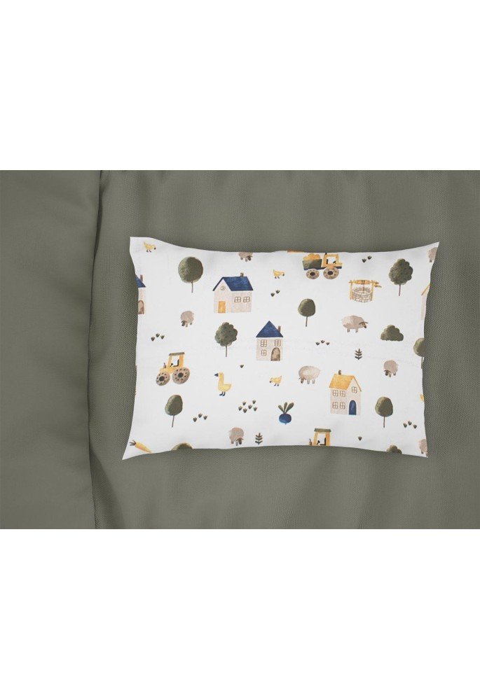 Μαξιλαροθήκη Εμπριμέ bebe Village 579 35X45 White-Green 100% Cotton Μαξιλαροθήκη Εμπριμέ bebe Village 579 35X45 White-Green 100% Cotton