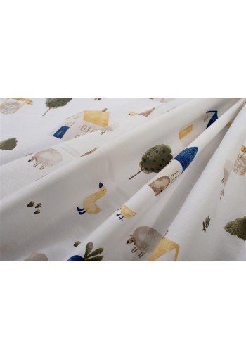 Πάνα Χασέ bebe Village 579 80X80 White-Green 100% Cotton Πάνα Χασέ bebe Village 579 80X80 White-Green 100% Cotton