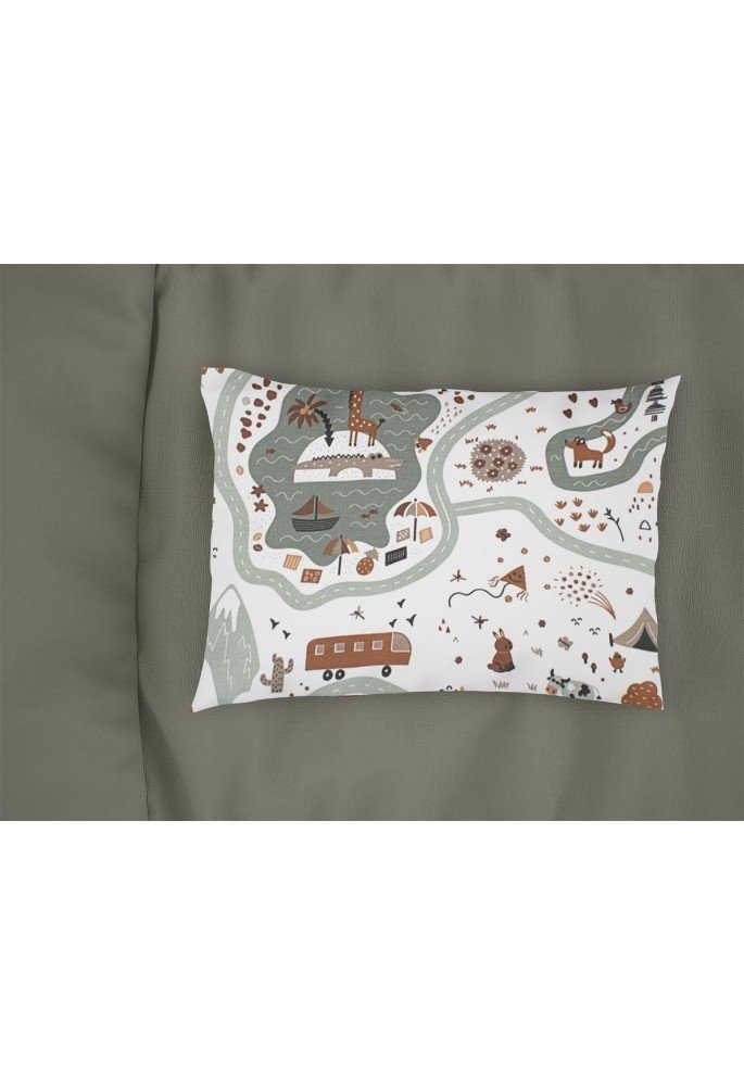 Μαξιλαροθήκη Εμπριμέ kids Countryside 580 50X70 White-Mint 100% Cotton Μαξιλαροθήκη Εμπριμέ kids Countryside 580 50X70 White-Mint 100% Cotton