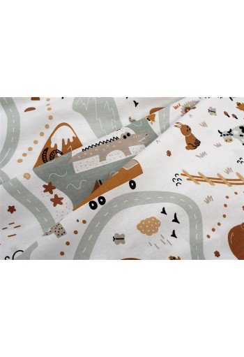 Σεντονάκι Λίκνου bebe Countryside 580 80X110 White-Mint 100% Cotton Σεντονάκι Λίκνου bebe Countryside 580 80X110 White-Mint 100% Cotton