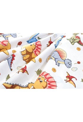 Σεντονάκι Λίκνου bebe Dinosaur 519 80X110 White-Blue 100% Cotton Σεντονάκι Λίκνου bebe Dinosaur 519 80X110 White-Blue 100% Cotton