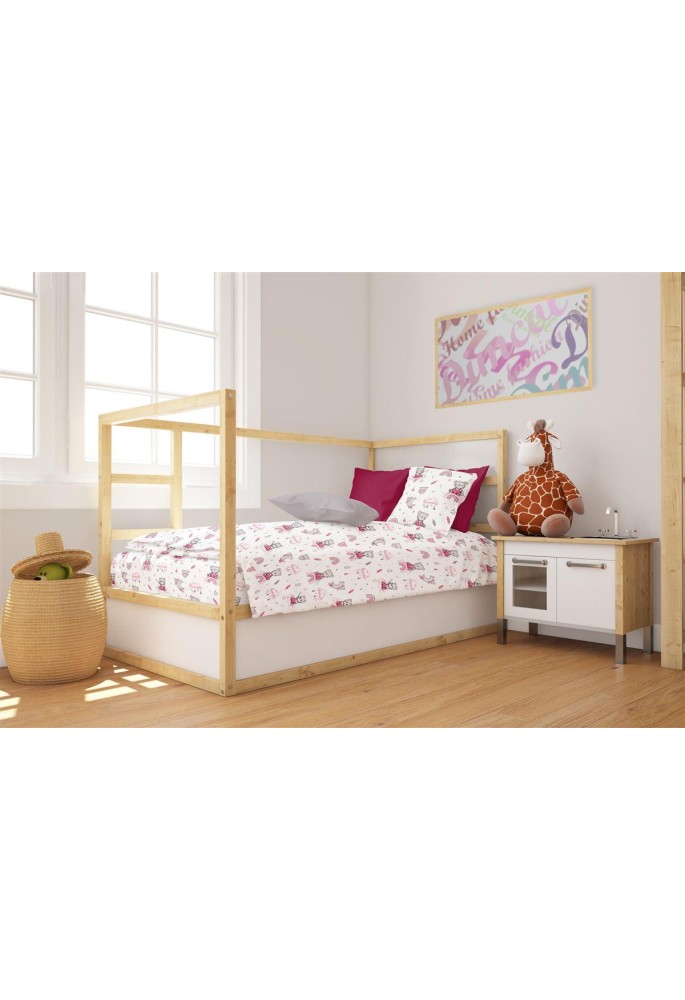 Πάπλωμα Εμπριμέ bebe Cloudy Bear 582 120X160 White-Pink 100% Cotton Πάπλωμα Εμπριμέ bebe Cloudy Bear 582 120X160 White-Pink 100% Cotton
