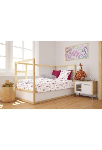 Παπλωματοθήκη Εμπριμέ bebe Cloudy Bear 582 120X160 White-Pink 100% Cotton Παπλωματοθήκη Εμπριμέ bebe Cloudy Bear 582 120X160 White-Pink 100% Cotton