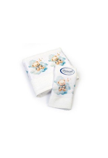 Πετσέτα Σετ 2 τεμ Με Ψηφιακή Εκτύπωση bebe Cute Bear 302 30X50,70X140 White 100% Cotton Πετσέτα Σετ 2 τεμ Με Ψηφιακή Εκτύπωση bebe Cute Bear 302 30X50,70X140 White 100% Cotton