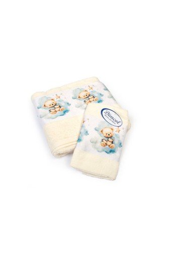 Πετσέτα Σετ 2 τεμ Με Ψηφιακή Εκτύπωση bebe Cute Bear 303 30X50,70X140 Ecru 100% Cotton Πετσέτα Σετ 2 τεμ Με Ψηφιακή Εκτύπωση bebe Cute Bear 303 30X50,70X140 Ecru 100% Cotton
