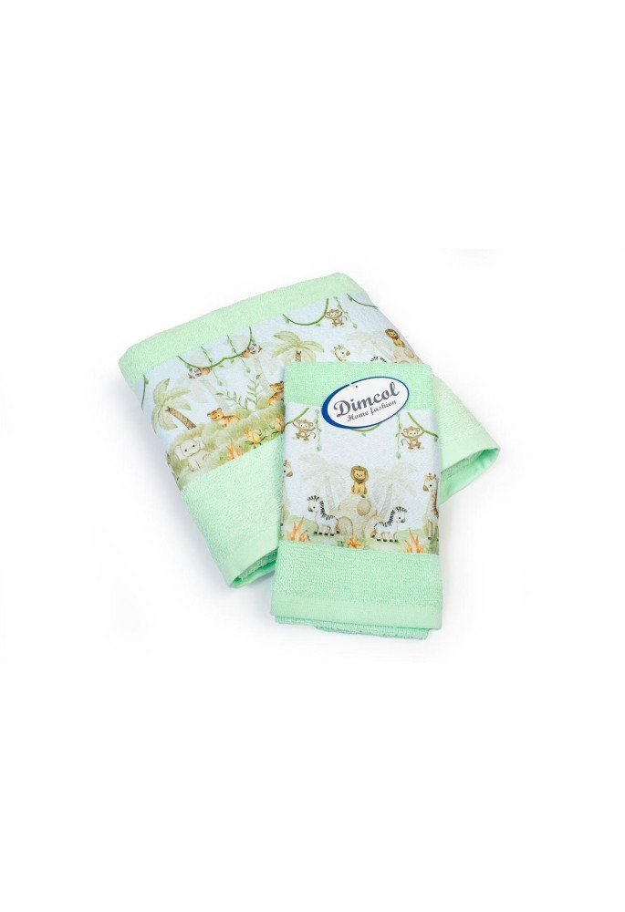 Πετσέτα Σετ 2 τεμ Με Ψηφιακή Εκτύπωση bebe Jungle 352 30X50,70X140 Mint 100% Cotton Πετσέτα Σετ 2 τεμ Με Ψηφιακή Εκτύπωση bebe Jungle 352 30X50,70X140 Mint 100% Cotton