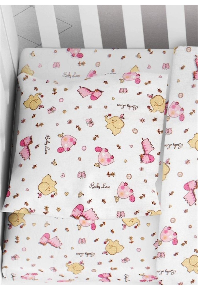 Μαξιλαροθήκη Εμπριμέ bebe Elephant 072 35X45 White-Pink 100% Cotton Flannel Μαξιλαροθήκη Εμπριμέ bebe Elephant 072 35X45 White-Pink 100% Cotton Flannel
