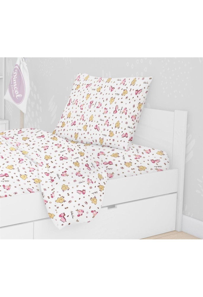 Μαξιλαροθήκη Εμπριμέ kids Elephant 072 50X70 White-Pink 100% Cotton Flannel Μαξιλαροθήκη Εμπριμέ kids Elephant 072 50X70 White-Pink 100% Cotton Flannel