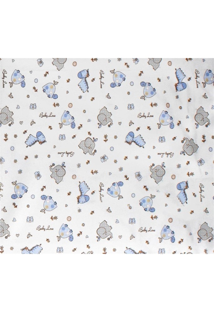 Σεντονάκι Λίκνου bebe Elephant 074 80X110 White-Sky Blue 100% Cotton Flannel Σεντονάκι Λίκνου bebe Elephant 074 80X110 White-Sky Blue 100% Cotton Flannel