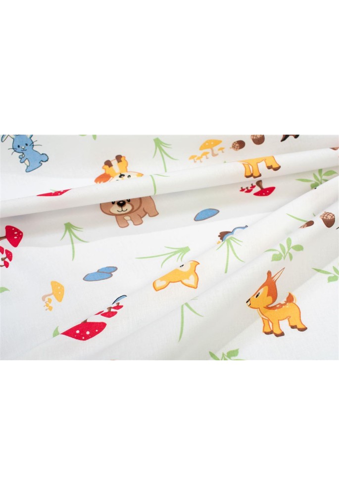 Σεντονάκι Λίκνου bebe Forest Animals 070 80X110 White-Sky Blue 100% Cotton Flannel Σεντονάκι Λίκνου bebe Forest Animals 070 80X110 White-Sky Blue 100% Cotton Flannel