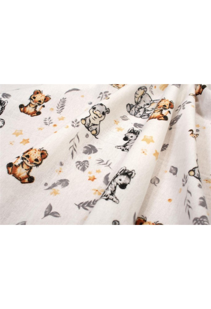 Σεντονάκι Λίκνου bebe Savanna 36 80X110 White-Grey 100% Cotton Flannel Σεντονάκι Λίκνου bebe Savanna 36 80X110 White-Grey 100% Cotton Flannel